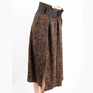 ZARA Animal Print Paper Bag Skirt w/ Belt SzXS
